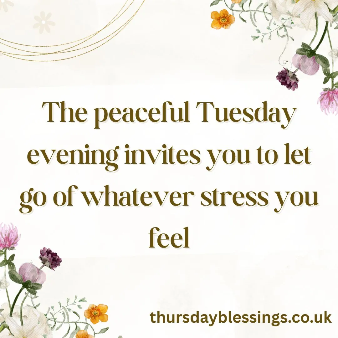 Peaceful Tuesday evening blessings to soothe your heart and prepare you for rest.