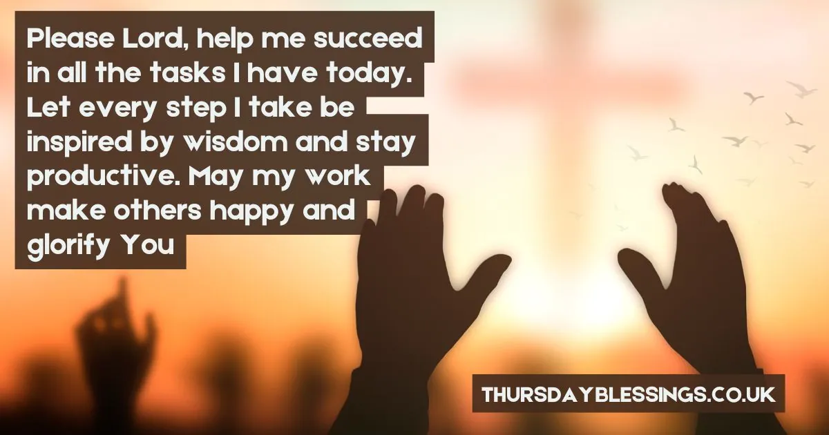Sure! Here's an SEO-friendly alt text under 120 characters: **"Inspirational prayers for work success, motivation, and daily strength at the workplace."**